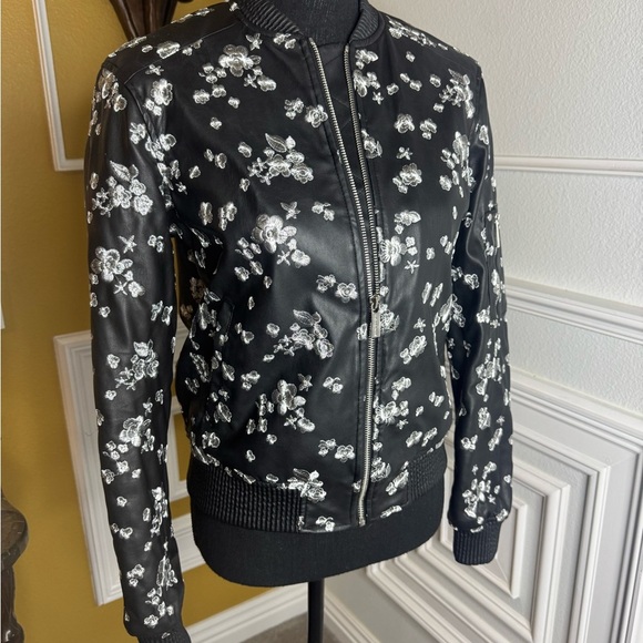 Michael Kors Sakura Embroidered Black Jacket - Picture 1 of 16